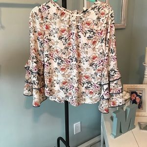 Floral Bell Sleeve Top NWT